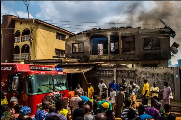 Residential Building Gutted By Fire In Lagos
